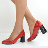 Pantofi Eleganti Dama din Piele Naturala,Alexia,rosii